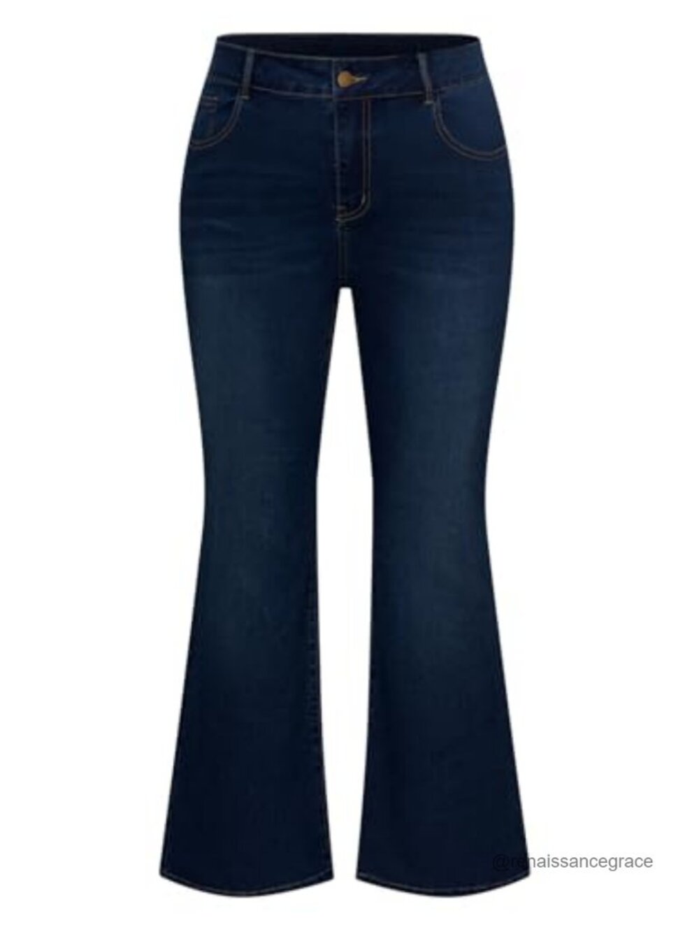 Women's Plus Size Flared High Waisted Stretchy Bell Bottom Jeans